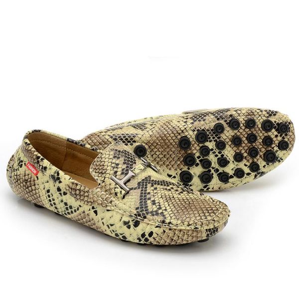 

snake print loafers slip on shoes-men fashion mosin man 5#2220f50