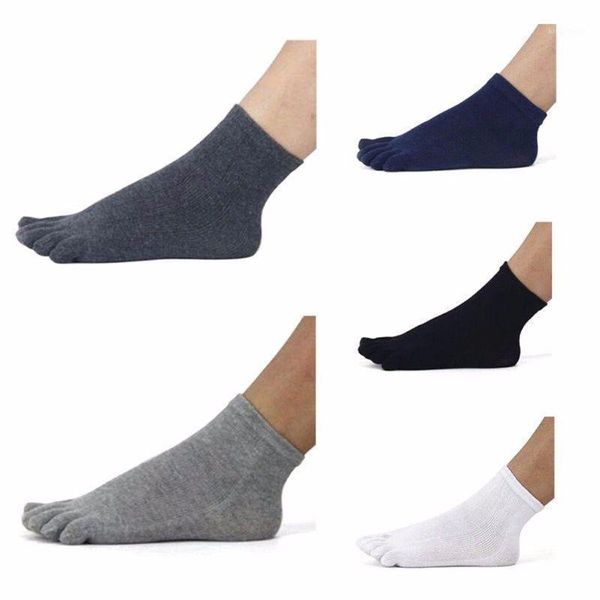 

bamboo fiber casual men ankle socks toe five fingers breathable cotton sweat solid business solid male's socks1, Black