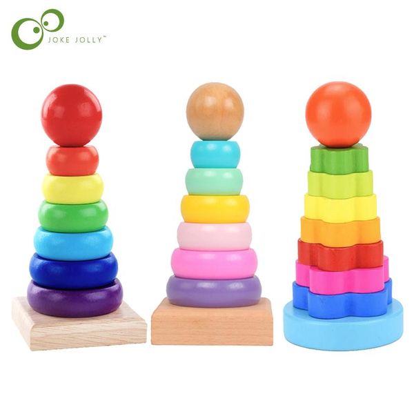 

rainbow stacking ring tower stapelring blocks baby montessori toys early education teaching aids wood toddler baby toy gyh sqcxmi pingtoy