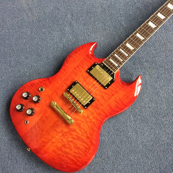 

limited flame mape sg electric guitar ,gold hardware, left hand guitar171105