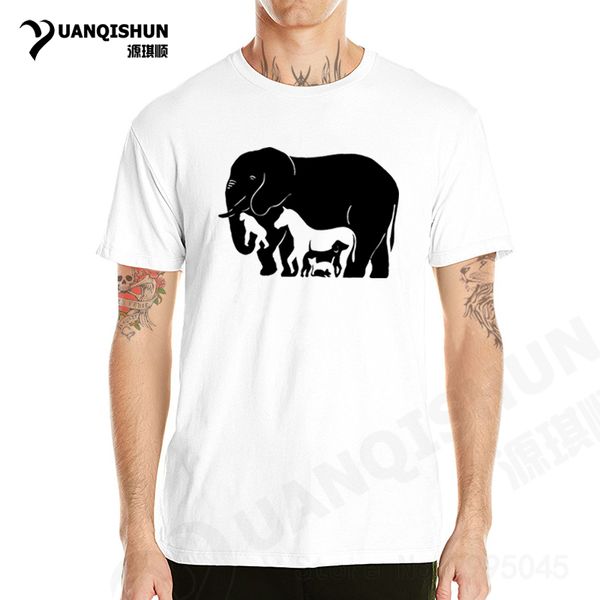 

sport yuanqishun boutique t-shirt elephant monkey horse dog cat mouse various animals print t shirt fashion animal silhouette tshirt