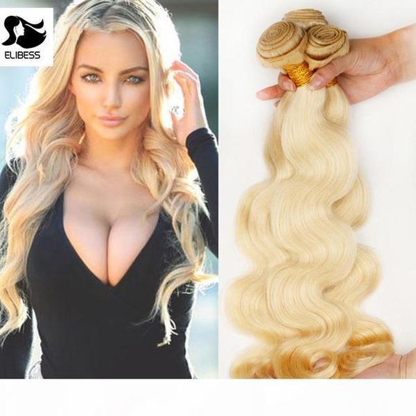 

elibess волос 10а body wave платиновая блондинка девы волос пучки необработанные human русский 613 светлый цвет волос bundle, свободный dhl, Black