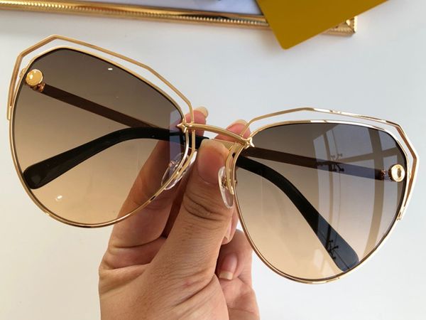 

luxury 2371 new fashion sunglasses with uv protection for women vintage cat eye metal full frame popular come with case classic, White;black