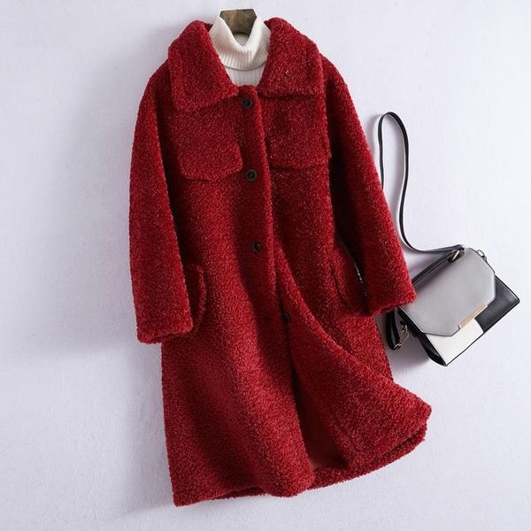 

fur & faux fur lambskin solid color fashion women's jacket 2019 new one casual women's jacket nuw6001, Black