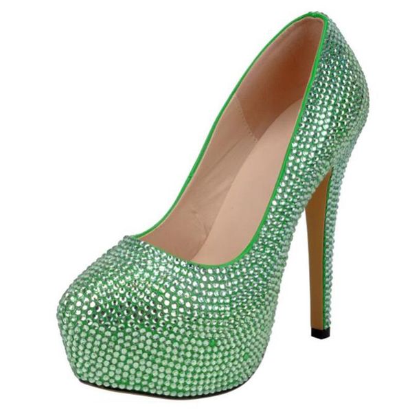 

dress shoes large size women's high-heeled stiletto sandals fashion breathable custom wedding dinner crystal bridal shoe, Black