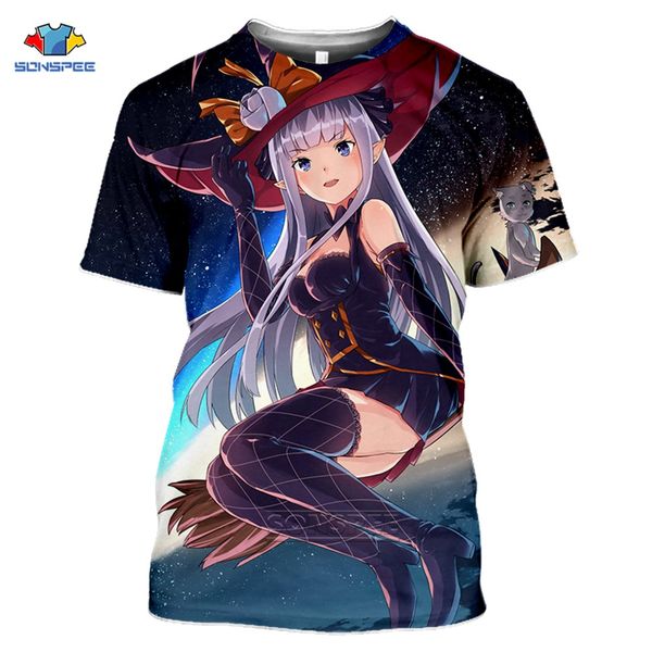 

anime loli game summer re zero rem homme 3d print shirts oversized comics hentai men clothing