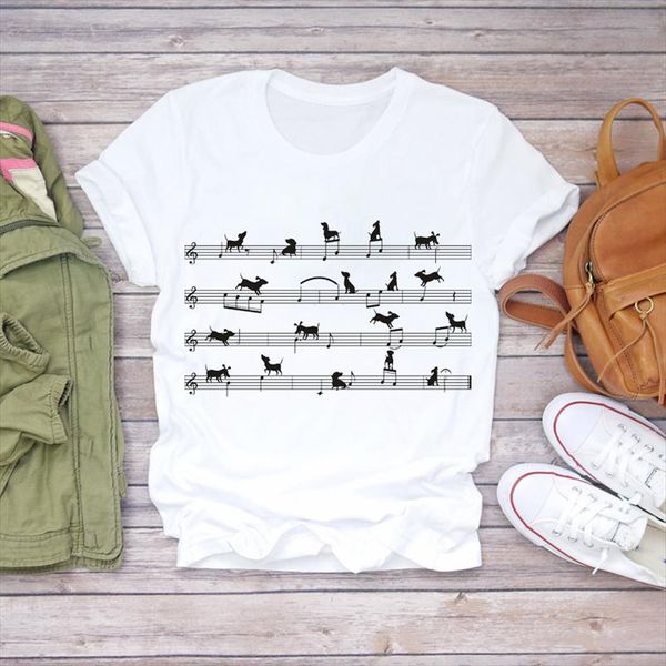 

women cartoon dog funny animal fashion style 90s print lady t shirts womens graphic t shirt ladies female tee shirt, White