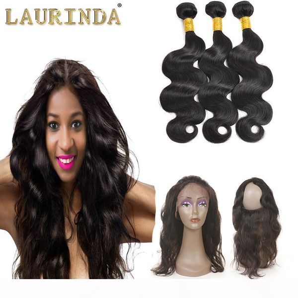 

8a brazilian body wave 360 lace band frontal closures with baby hair 360 lace frontal with 360 lace band, Black;brown