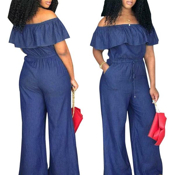 

new casual women's bodycon jumpsuit lace up solid jeans denim summer short sleeve rompers overalls trousers pants, Black;white