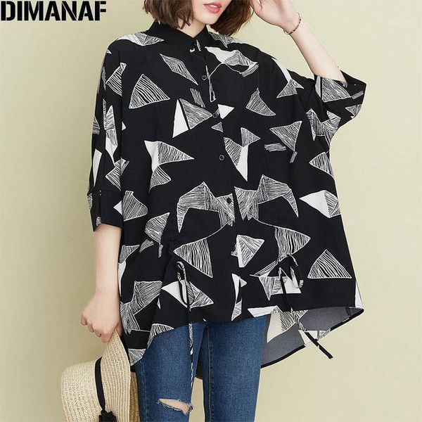 

dimanaf 2020 plus size women blouse female summer pattern print batwing style lady patchwork belt loose oversize casual shirt1, White