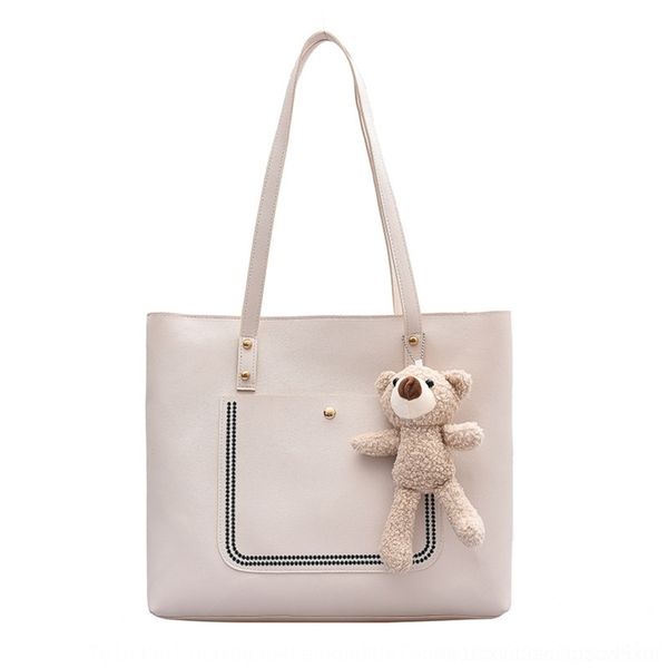 

01cax hand winter 2020 new capacity pendant shopping solid color autumn large women's women's shopping bag bear pendant bag 4jbrl