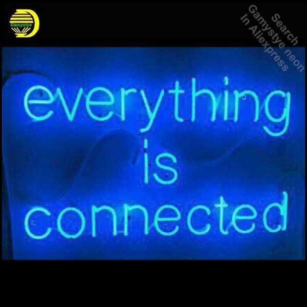 

все взаимосвязано неоновый знак украсьте glass дисплей tube handcraft ресторан свет вывески пользовательских персонализированные неоновые ла