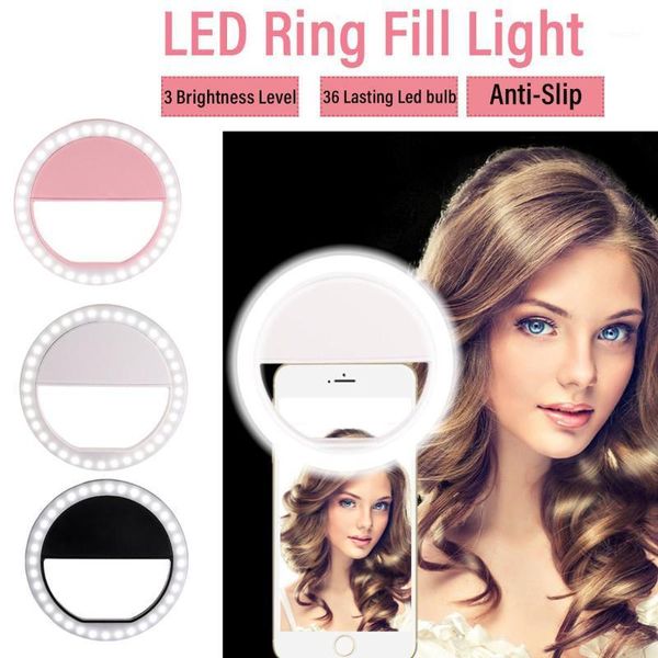 

round led light ring flash fill clip camera mobile phone selfie lamp for cell phone smartphone1