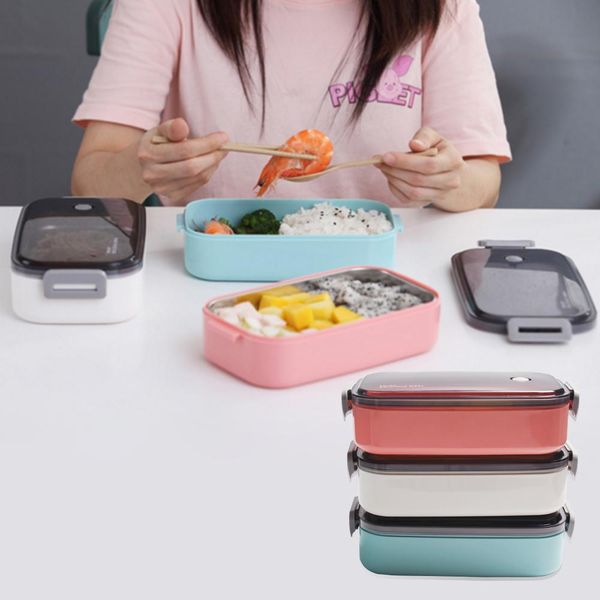 

пластиковые портативный lunch box видимые микроволновые bento коробки с отсеками фруктовый салат держатель для школы officer japenese style