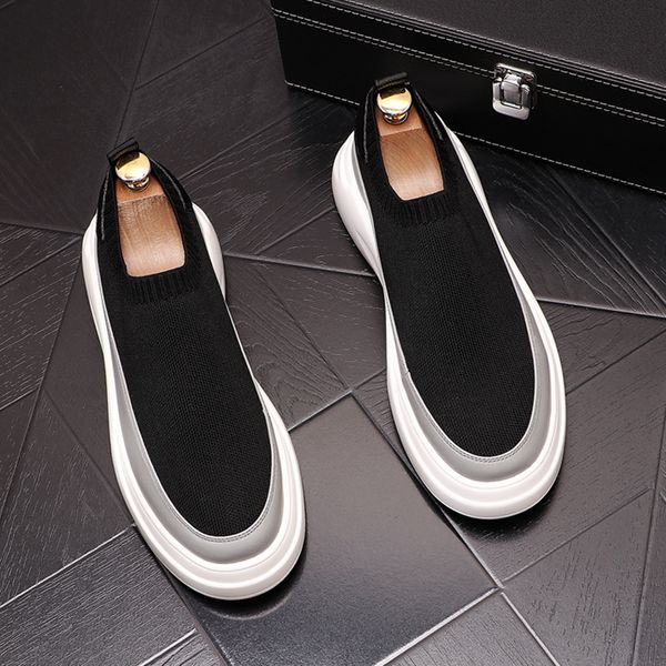 

luxury designer breathable men cloth business wedding shoes classic lace-up vulcanized casual sports sneakers spring autumn models walking l, Black