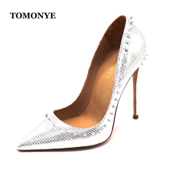 

tomonye brand custom make silver glitter spring/autumn wedding shoes spike studs high heels pumps women shoes lj201112, Black