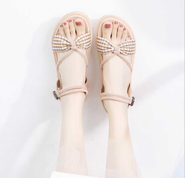 

summer new roman sandals schoolgirl fairy style casual muffin flat bottom versatile beach shoes girl fashion shallow sandals1, Black