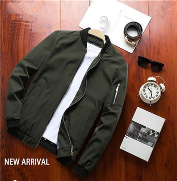 

zogaa autumn men's bomber zipper jacket male casual streetwear hip hop solid slim pilot coat men breathable clothing plus size1, Black;brown