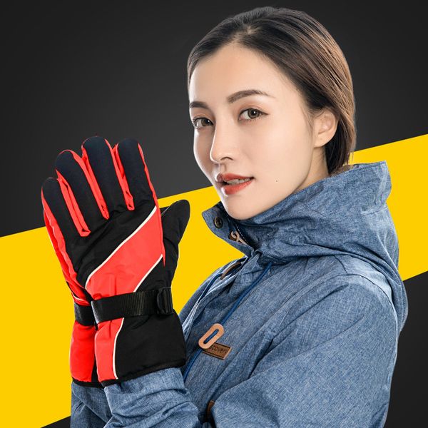 

outdoor warm winter cycling sports skiing windproof waterproof color matching new motorcycle gloves, Blue;gray
