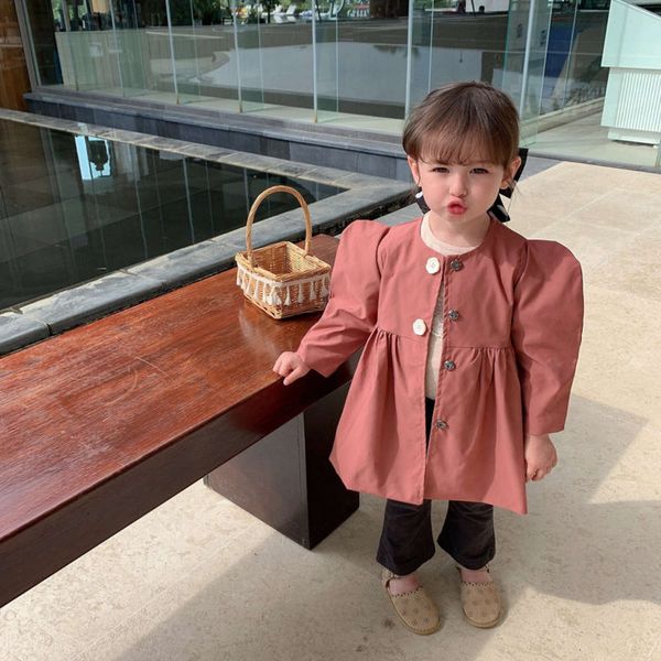 

middle 2021 spring girls' korean version baby round neck cardigan fashion children's long sve hoodls windbreaker jygp, Black