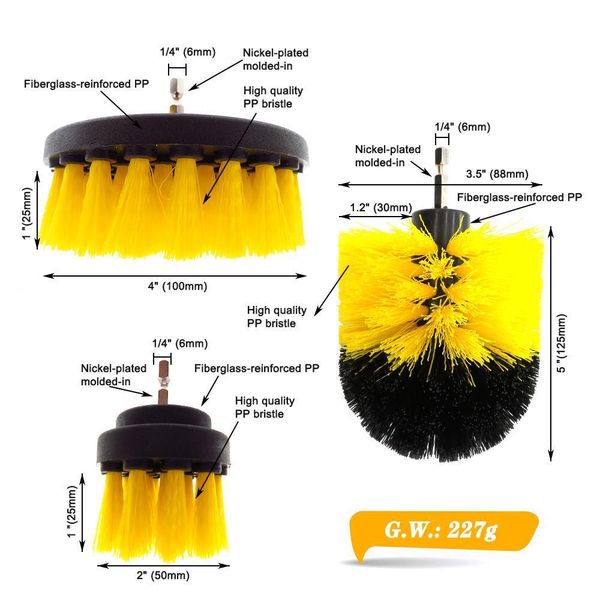 

8pcs drill brush power cleaning scrubber nylons brush electric scrubber brush kit for kitchen bashroom car cleaning q wmtmal