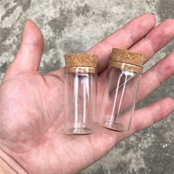 

27x50x24mm 15ml small transparent glass bottle cork ser empty crafts decoration bottles food saffron jars vials ja bbyvde