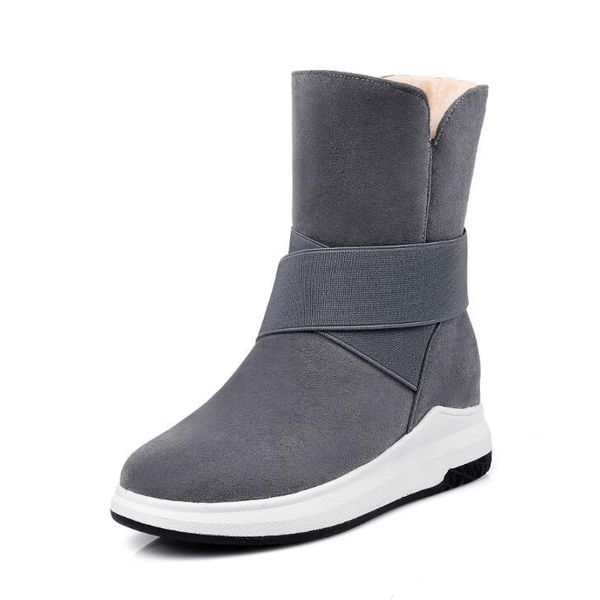 

martin boot women winter shoes women's mid-calf boots the new beige gray black fashion casual fashion flat warm woman snow boots