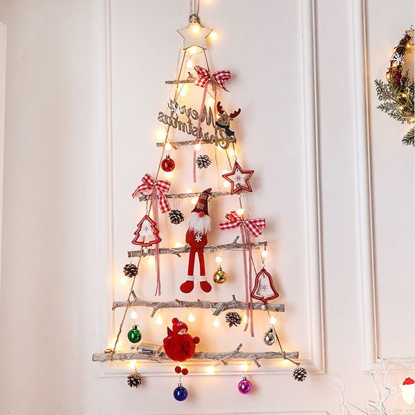 

window creative diy wall christmas tree wooden decoration