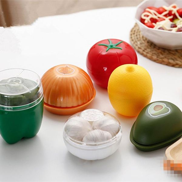 

kitchen fresh storage box avocado garlic plastic vegetable fruit containers refrigerator organizer storage case1