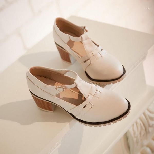 

6cm heel students spring 2021 anti-slid blue pink leisure thick heel shoes1, Black