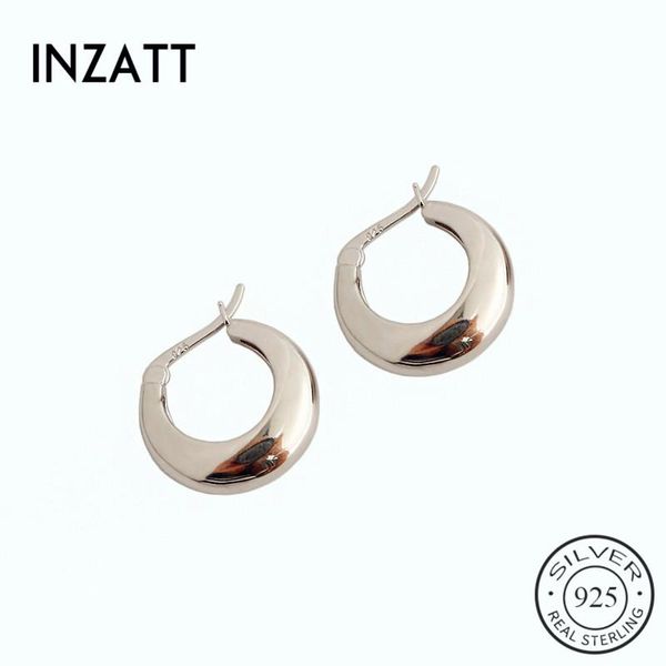 

inzareal 925 sterling silver geometric round hoop earrings for fashion women classic fine jewelry 18k gold accessories gift, Golden;silver