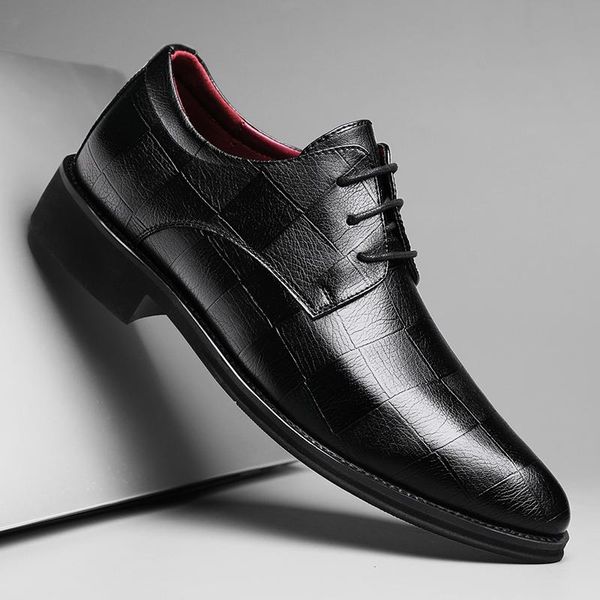

luxury business oxford genuine leather shoes men black breathable formal dress wedding shoes male office flats footwear homme