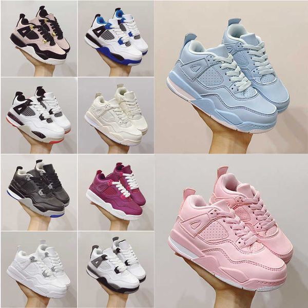

children basketball shoes 4 4s brigade white cool grey black cat white oreo boy girl sneakers trainers size eur22-37