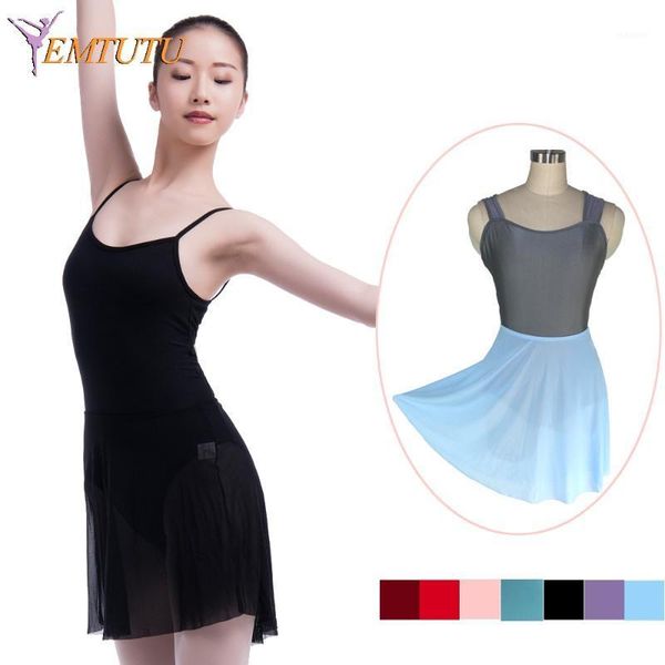 

unfinished hem pull on ballet skirt black purple red ballet dance skirt elastic waist mesh dancing clothing1, Black;red