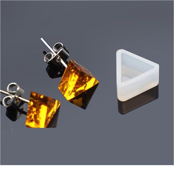 

4 style geometric triangle cat shapes earring sile mold making jewelry resin casting diy studing earring mould mak bbyfsc, Black