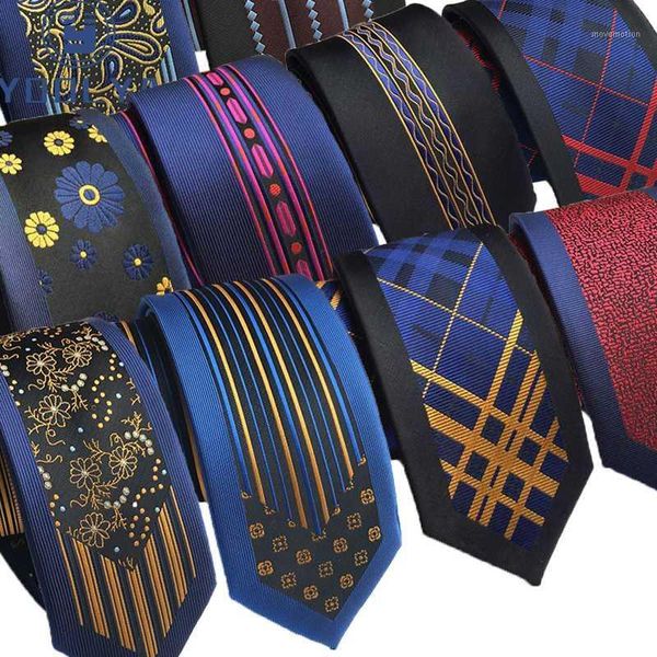 

6cm mens skinny ties stripes polyester silk narrow necktie jacquard woven slim groomsman neck tie for wedding party1, Blue;purple