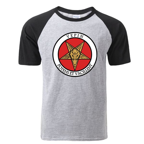 

funny sigil of baphomet tshirt symbol of satanism mens vepin potens et vacillent print hip hop sport hooded sweatshirt hoodie men t shirt