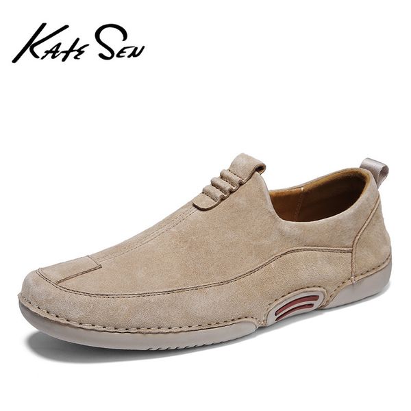 

brand breathable genuine leather men casual summer mens loafers soft comfortable men's flat driving shoes, Red;white