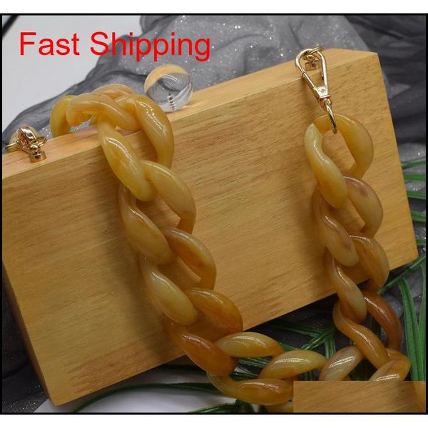 

60cm big size diy acrylic resin chain bag strap handbag plastic strap fashion colorful women bag accessories shoulder qt17l, Silver
