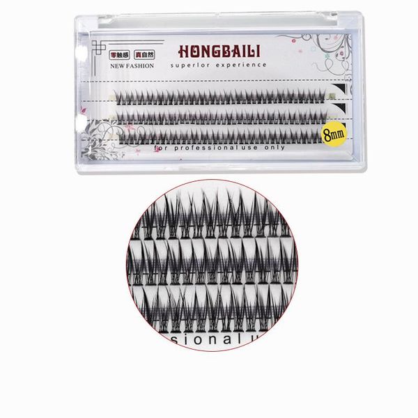 

false eyelashes the fishtail type were grafted with single hairy cross