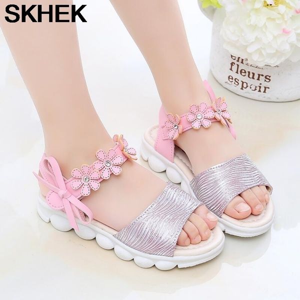 

skhek for girls new student princess shoes fashion sandals baby white summer flat sandalies y200619, Black;red