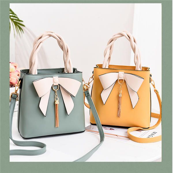 

2020 new big bowknot tassel decorative twist hand space capacity large one-shoulder handbag manufacturers direct, Black;red