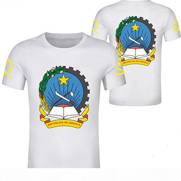 

angola t shirt custom made name number white black flag gray ao ago diy t-shirt print portuguese text word angolan clothing