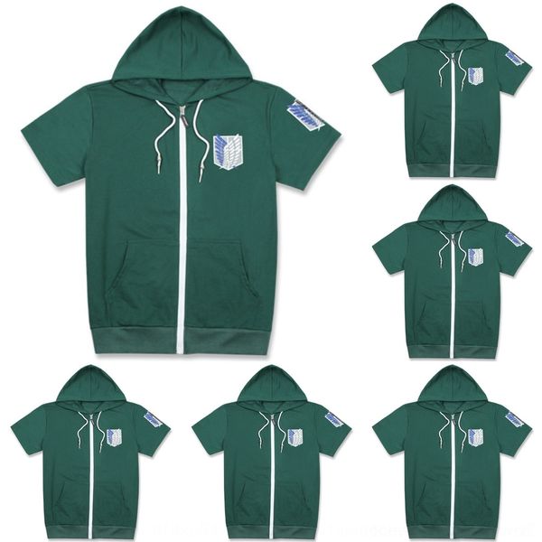 

behfz wei giant wei cartoon cos short-sleeved hooded wear attacking giant attacking cartoon cos wear casual hooded casual short-sleeved jack, Black