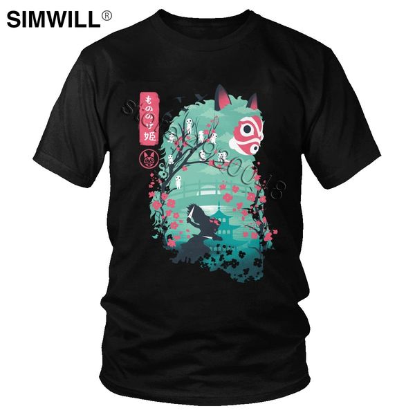 

принцесса мононоке hime короткие рукава ukiyo е сабли wolfs японского аниме га печать tee tops подарков спорта толстовка с капюшоном hoodie