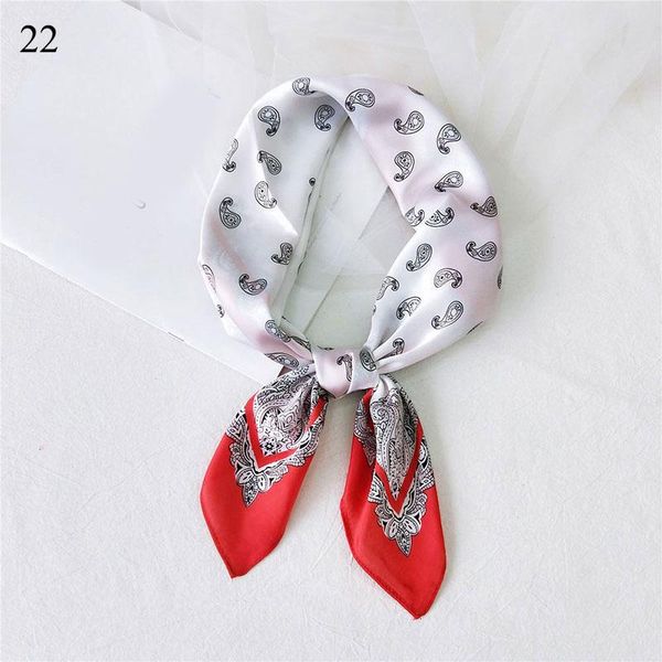 

square silk scarf women fashion 7070cm small satin kerchief cashew print head neck scarves bandana shawl 2020 female foulard bbyjqw, Black