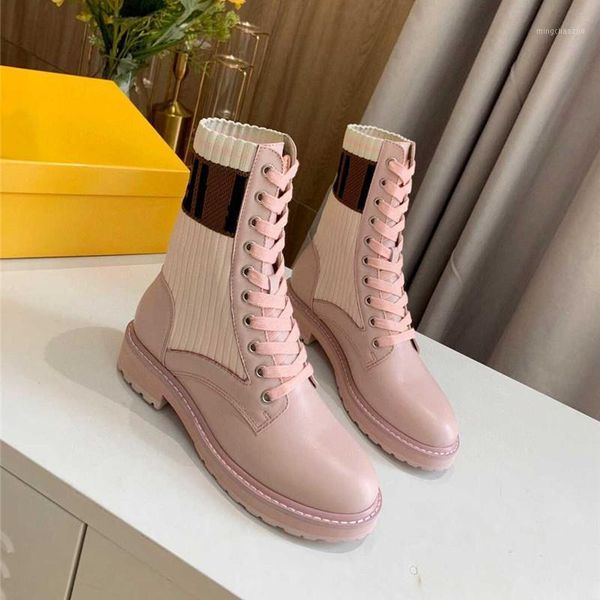 

boots pink platform lace up stretch fabric sock fall shoes womens designer zapatos de mujer 1, Black