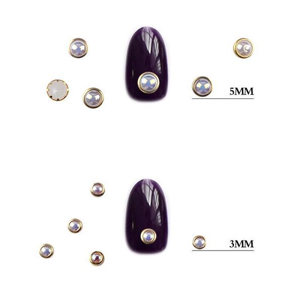 

1box ab beige metal edge glitter nail beads studs beauty charm nail art diy pearls decoratio jllalt, Silver;gold