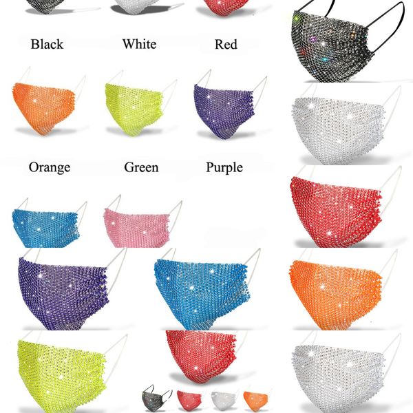 

designer fashion face black white sunscreen mask with diamond masks trendy rhinestone facemask 9 nujgr