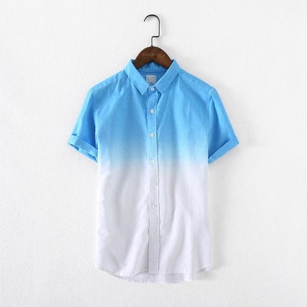 

men's casual shirts mens linen patchwork turn-down collar short sleeve men summer slim fit cotton male ts-3521, White;black